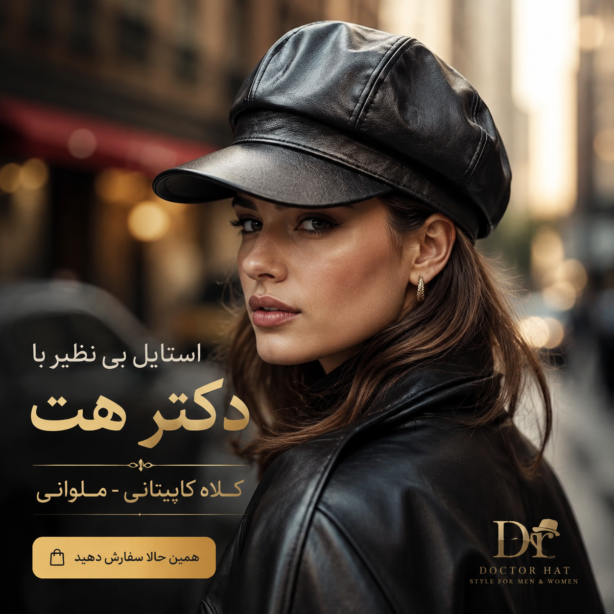 کلاه کاپیتانی - ملوانی چرمی زنانه و مردانه
