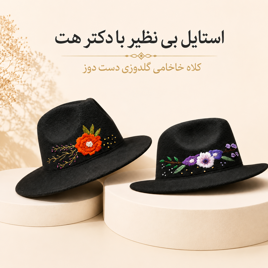 کلاه خاخامی گلدوزی دست دوز