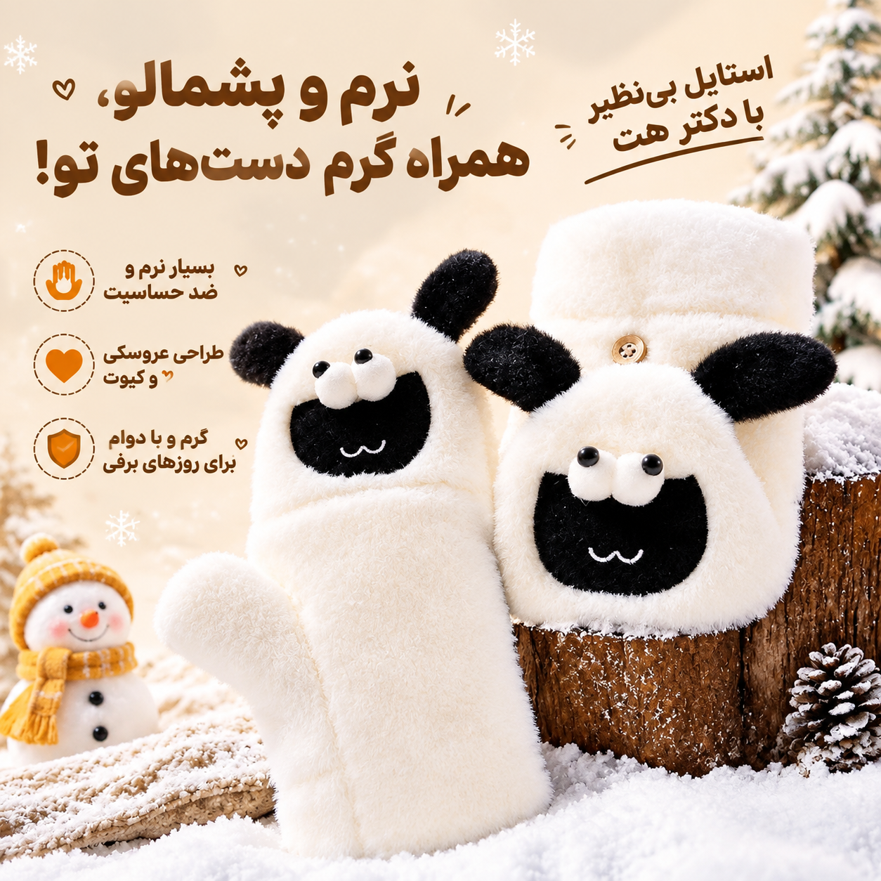 دستکش زنانه و دخترانه فانتزی