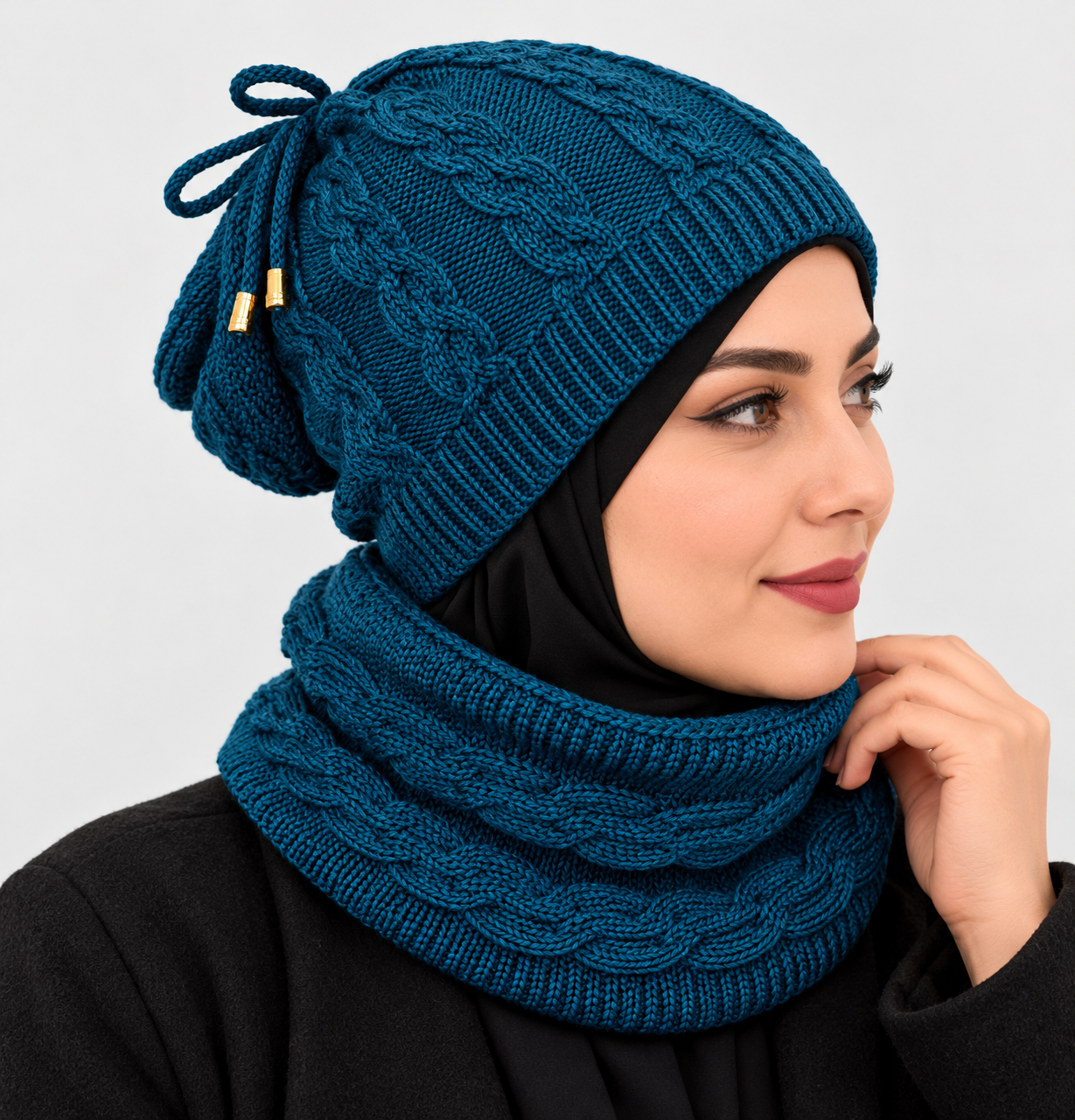 ست کلاه و شالگردن رینگی داخل خز اسپرت زنانه و مردانه